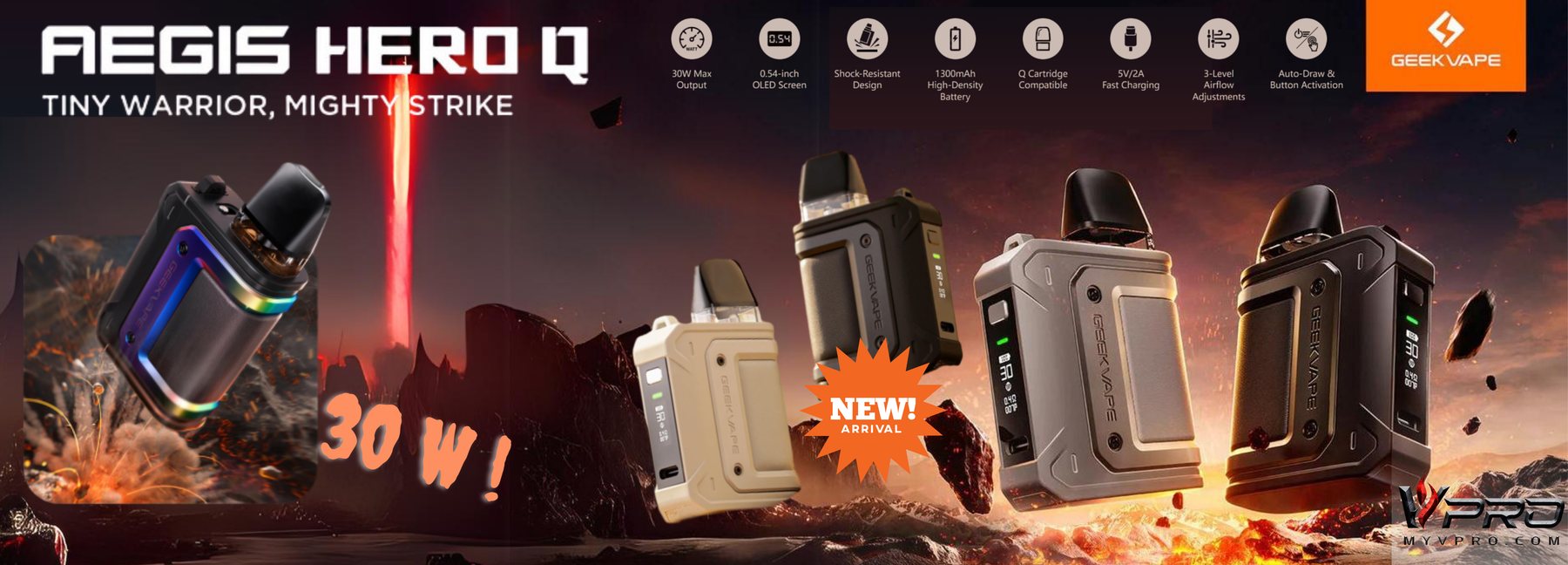 Introducing the GeekVape Aegis Hero Q: Power, Portability, and Durability All in One