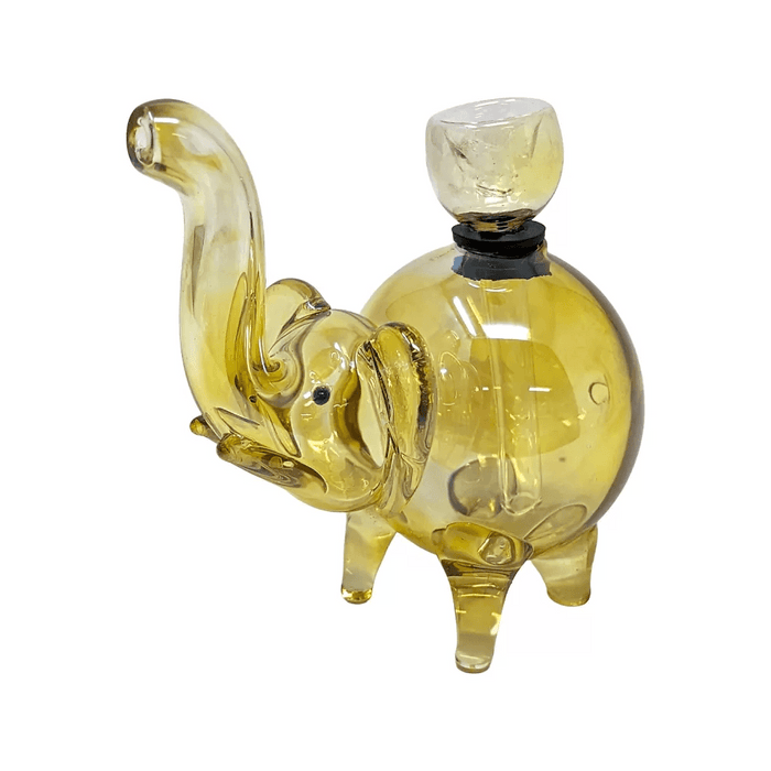 6.5" Gold Fumed Elephant Glass Hand Pipe