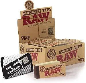 RAW Perforated Tips - Natural Unrefined Hemp And Cotton Tips - Wide Size