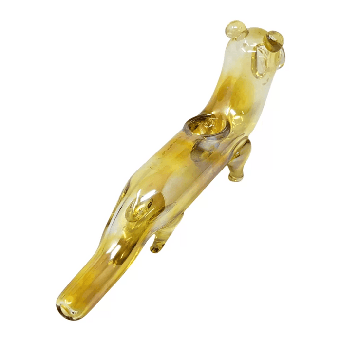 6.5" Gold Fumed Dog Animal Hand Pipe