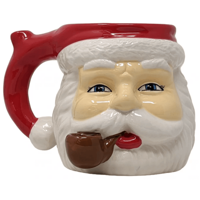 High Point Ceramic Red Santa Wake Bake Mug Hand Pipe