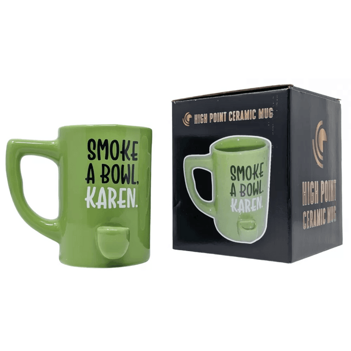 High Point Ceramic Green Smoke A Bowl Karen Mug Hand Pipe