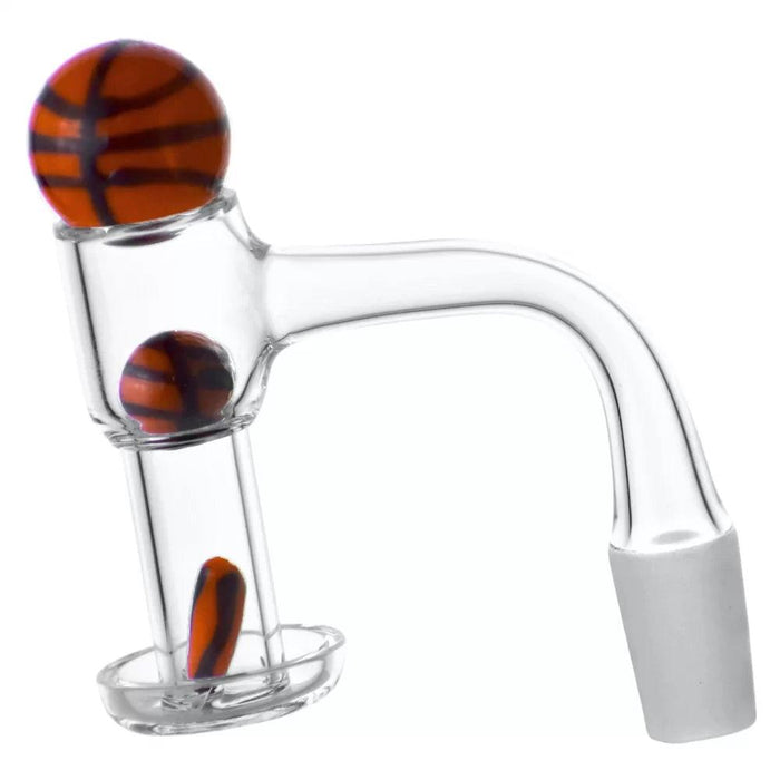 14mm Terp Slurper Quartz Banger With Basketball Carb Cap Set