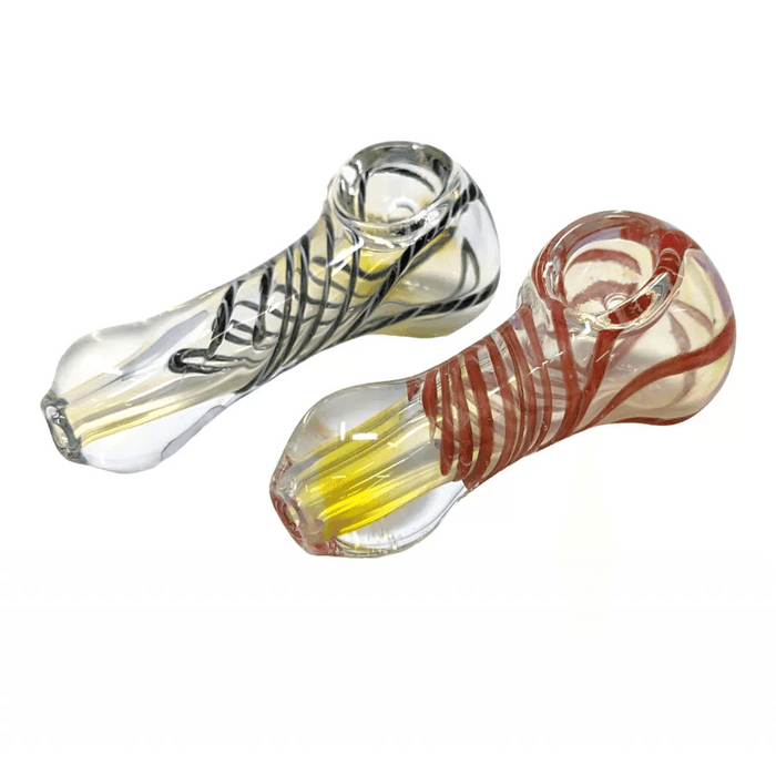 2.5" Silver Fumed Spiral Art Hand Pipe