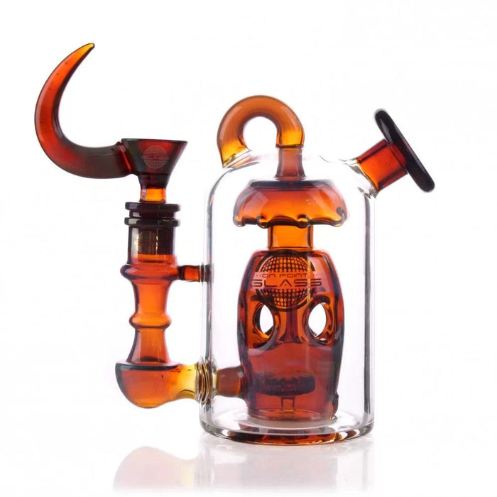 On Point Glass - 6" Crescent Moon Matrix Perc Water Pipe