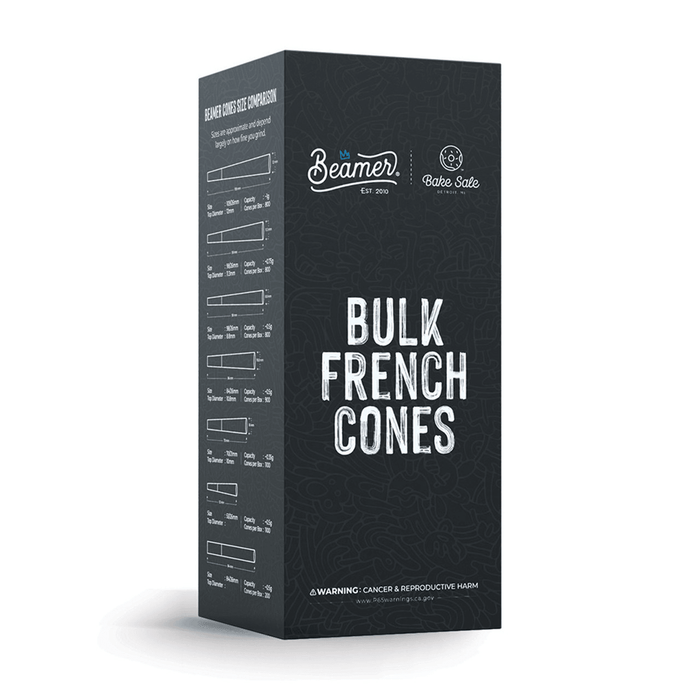 Beamer x Bake Sale Bulk French King Size White Ultra Thin Paper Cones - 109mm - MyVpro