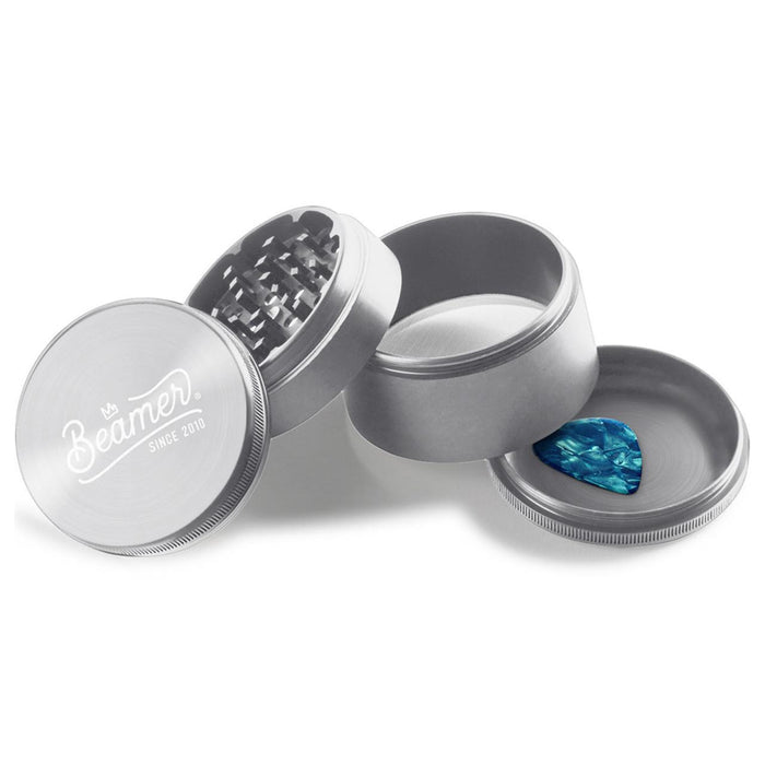 Beamer 63mm 4-Part Aluminum Grinder w/ Extended Chamber & Scraper