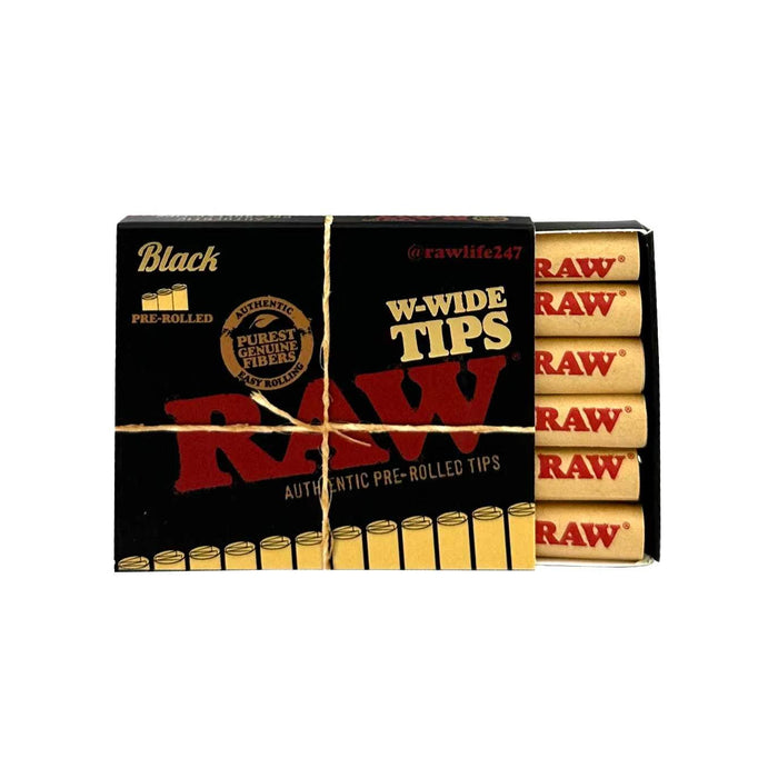 RAW Black W-Wide Pre-Rolled Tips