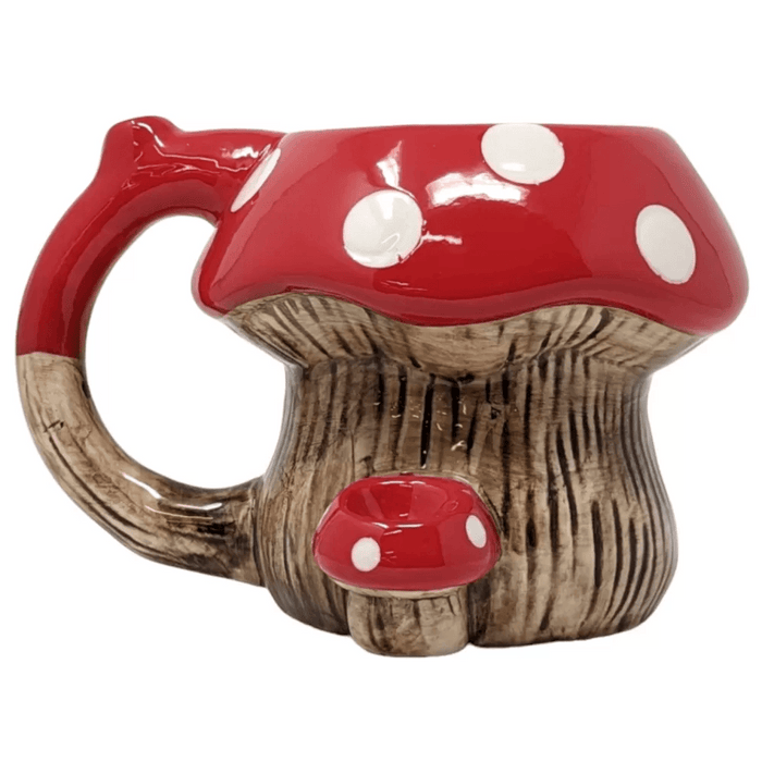 High Point Ceramic Purple & Red Mushroom Mug Hand Pipe