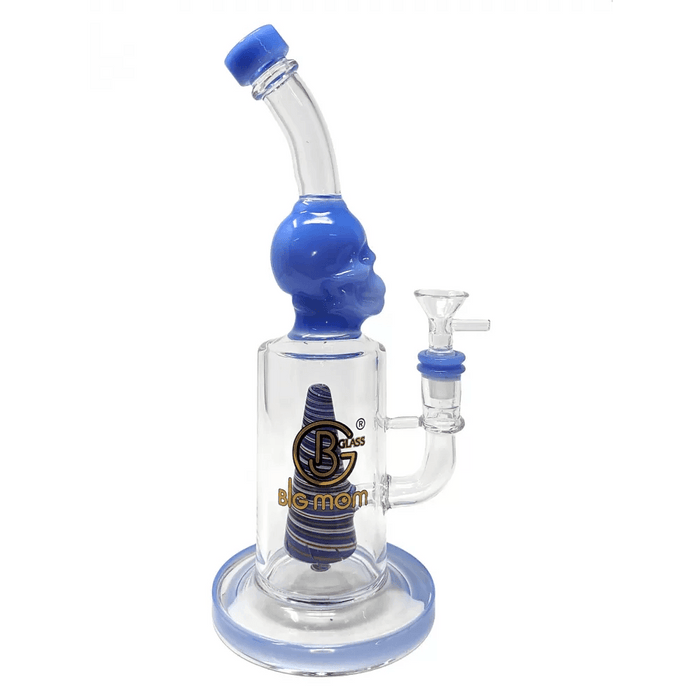 Big Mom - 12" Pyramid Perc Skull Art Water Pipe