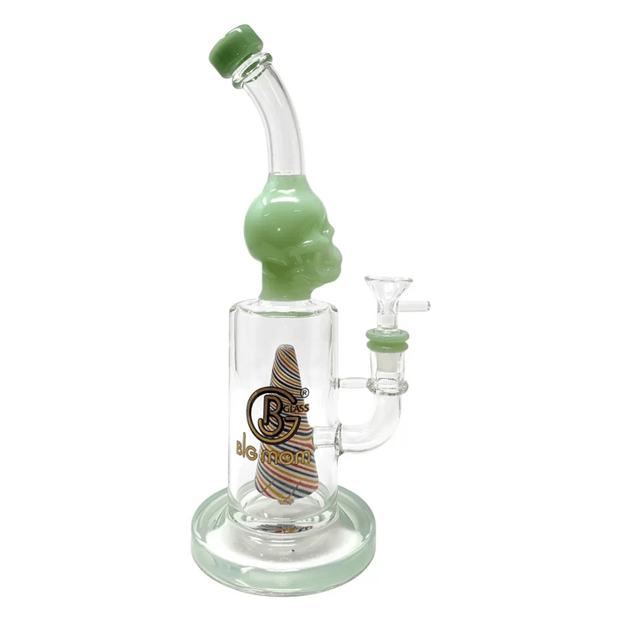 Big Mom - 12" Pyramid Perc Skull Art Water Pipe