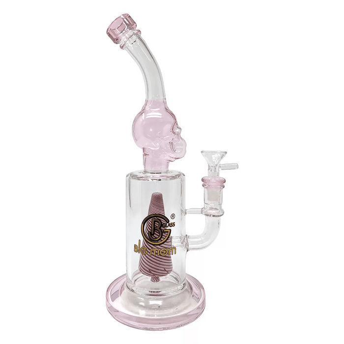 Big Mom - 12" Pyramid Perc Skull Art Water Pipe