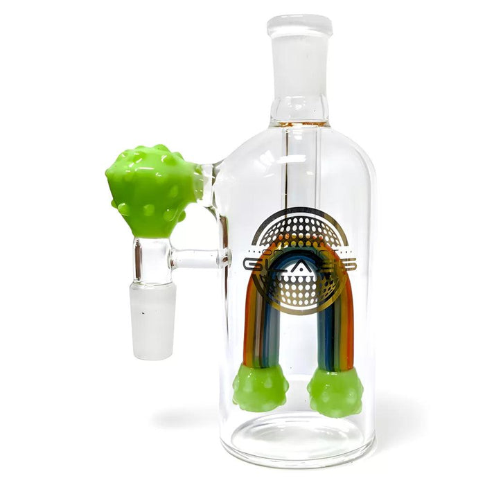 On Point Glass - 14mm Rainbow Candy Magic Ash Catcher On 90 Angle