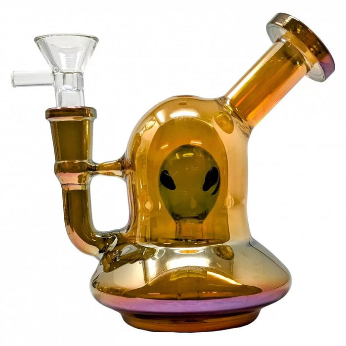 Electroplated Galactic-Cruiser Alien Perc Water Pipe