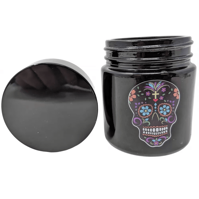 Skull Day Of The Dead Glass Jar