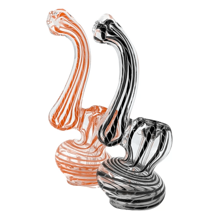 5" Mini Twisted Ribbon Clear Body Bubbler Hand Pipe