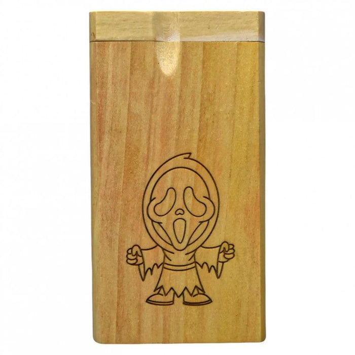 4'' Halloween Designs Engraved Light Wood Dugout