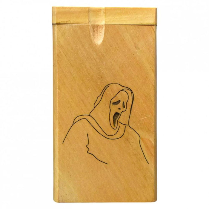 4'' Halloween Designs Engraved Light Wood Dugout