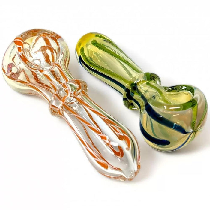 3" Twisted Treasures Gold-Fumed Rope Line Hand Pipe