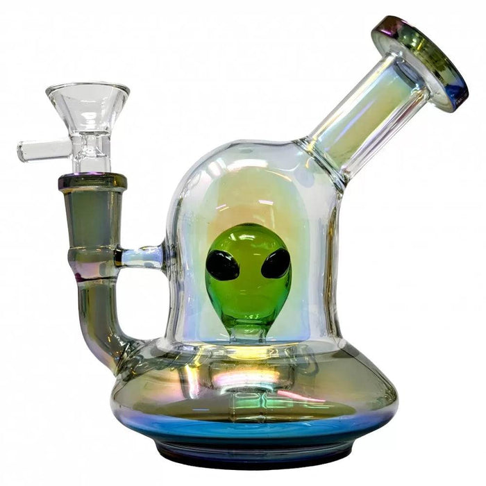 Electroplated Galactic-Cruiser Alien Perc Water Pipe