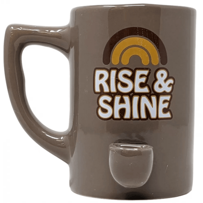 High Point Ceramic Beige Rise & Shine Mug Hand Pipe