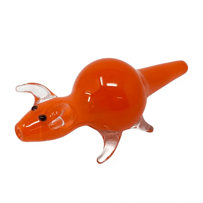 Frit Standing Rabbit Animal Hand Pipe