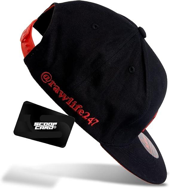 RAW Classic Brim Red On Black Baseball Cap