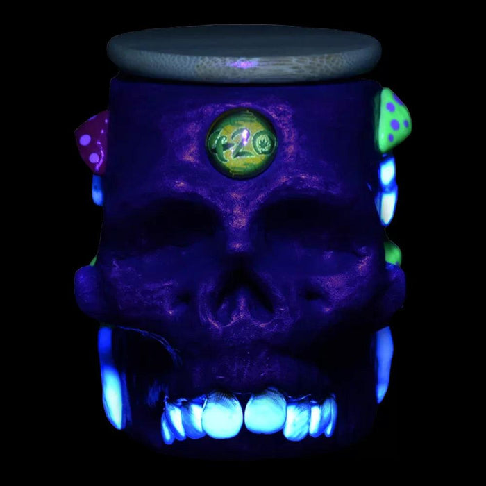 Scary Skull Shroom Glass Stash Jar - Unique Halloween Gift