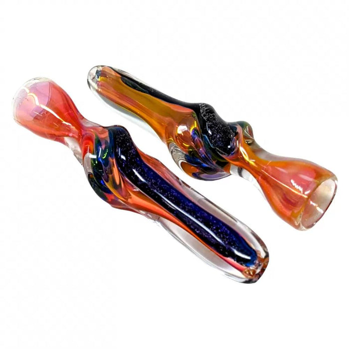 3.5" Gold Fumed Twisted Rod Dicro Art Chillum Hand Pipe