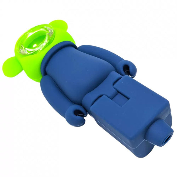 Alien Bear Silicone Hand Pipe | Durable & Fun Design