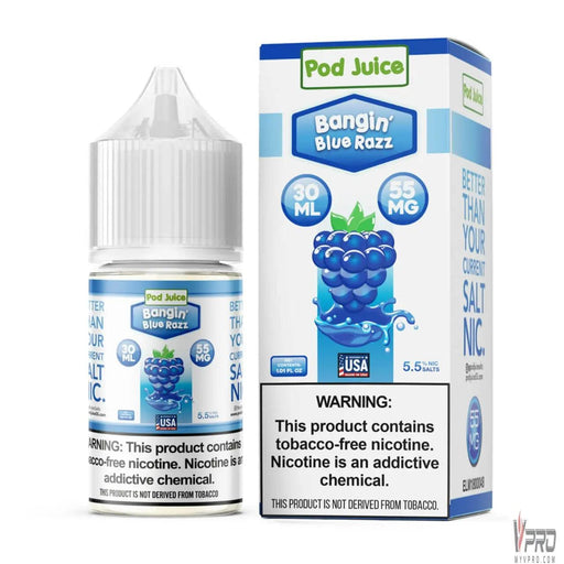 Bangin' Blue Razz - POD Juice Synthetic Nic Salt 30mL Pod Juice