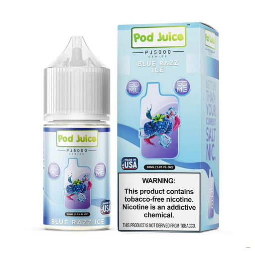 Blue Razz Ice - Pod Juice PJ5000 Synthetic Salt 30mL Pod Juice