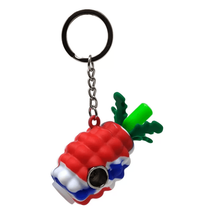 Pineapple Silicone Hand Pipe with Key Chain - Assorted Colors