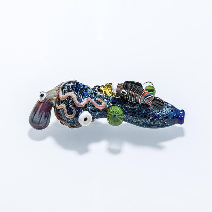 Dragon Platinum Sea Life Glass Hand Pipe Spoon