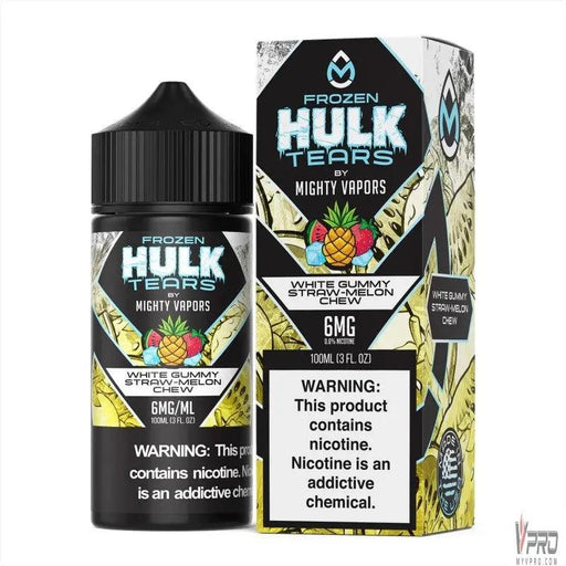 Frozen White Gummy Straw-Melon Chew  - Hulk Tears 100mL Mighty Vapors