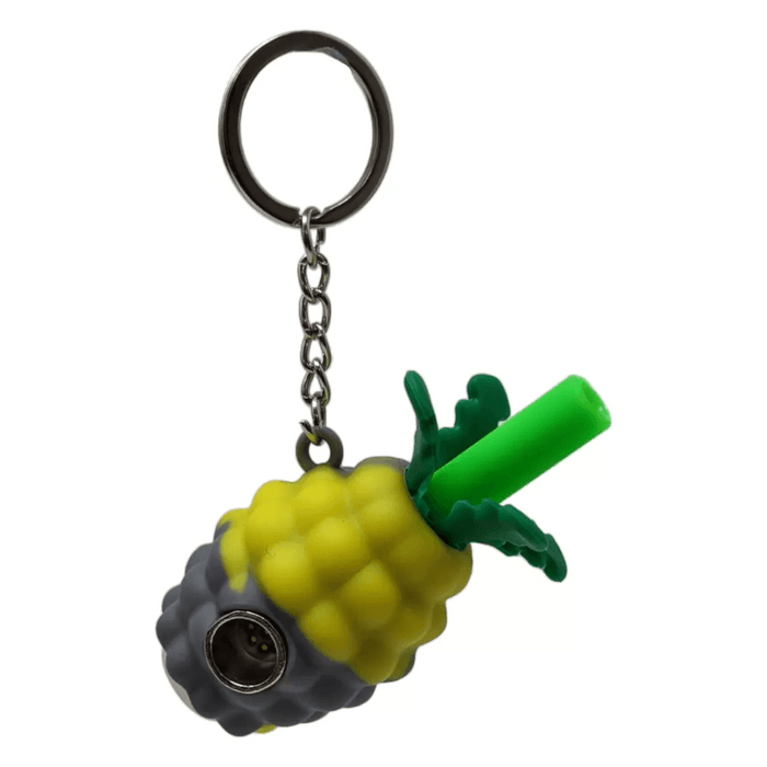 Pineapple Silicone Hand Pipe with Key Chain - Assorted Colors