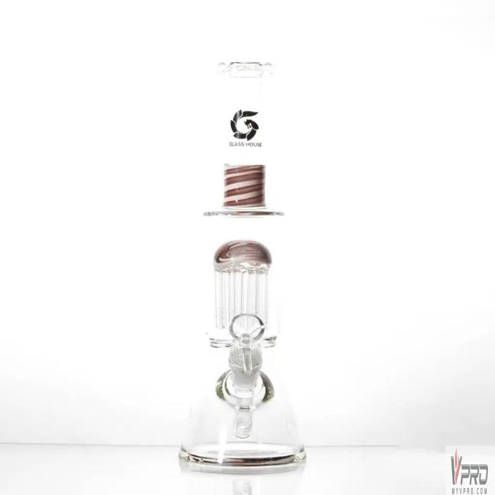 Glass House  Square Base Cylinder Design Water Pipe - MyVpro