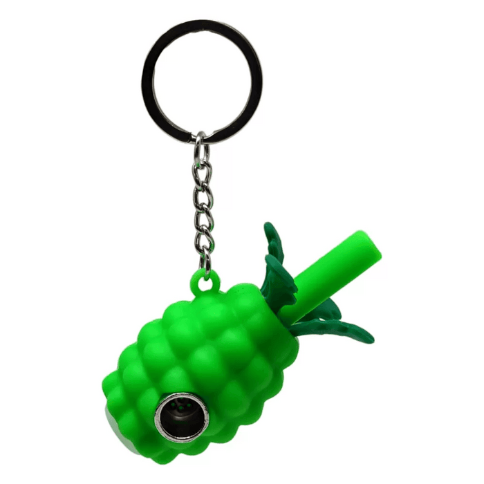 Pineapple Silicone Hand Pipe with Key Chain - Assorted Colors