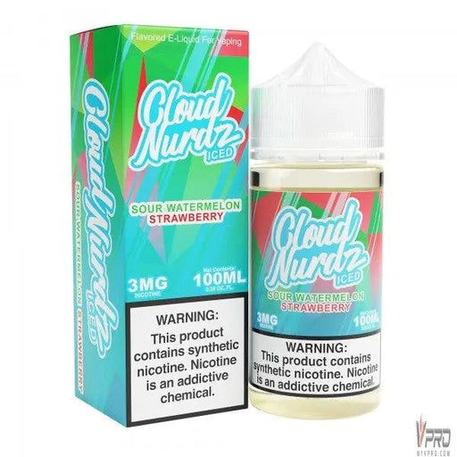 ICED Sour Watermelon Strawberry - Cloud Nurdz Synthetic 100mL Cloud Nurdz E-Liquid