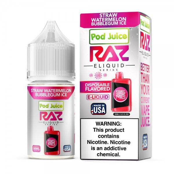 Straw Watermelon Bubblegum Ice - POD Juice x RAZ Salt 30mL