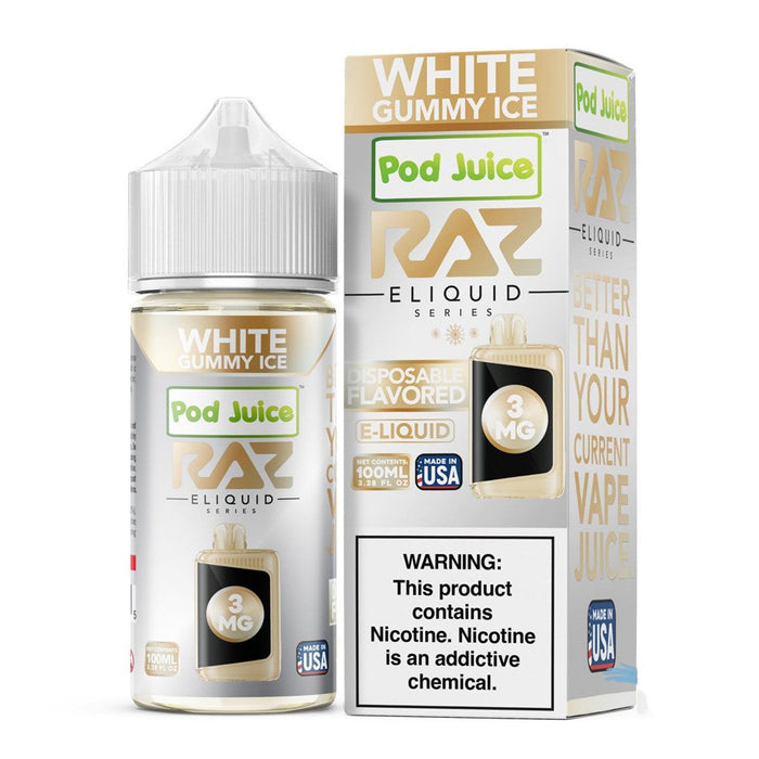 White Gummy Ice - POD Juice x RAZ 100mL