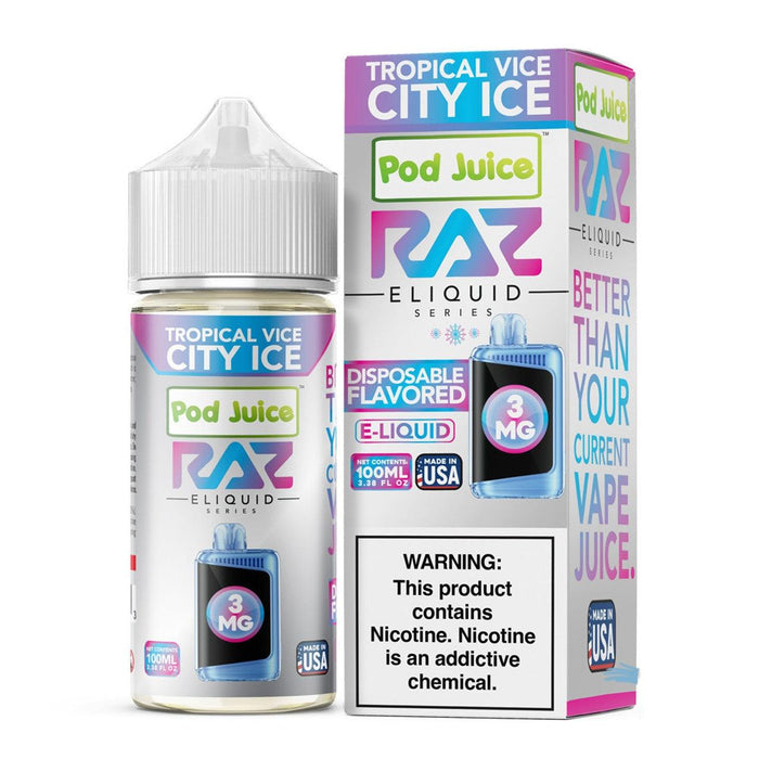 Tropical Vice City Ice - POD Juice x RAZ 100mL