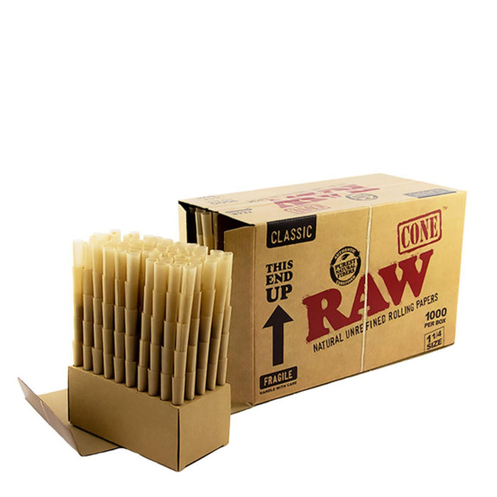 RAW Cone Rolling Papers - Pre-Rolled 1 1/4 Size Cones