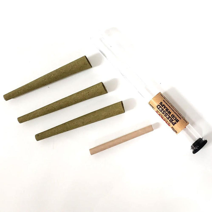 RAW Pressed Bud Wrap Pre-Rolled 1 1/4 Size Flower Cones