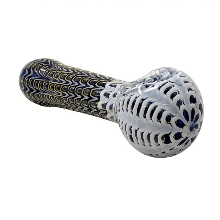 4" Air Trap Double Tube Peacock Color Hand Pipe