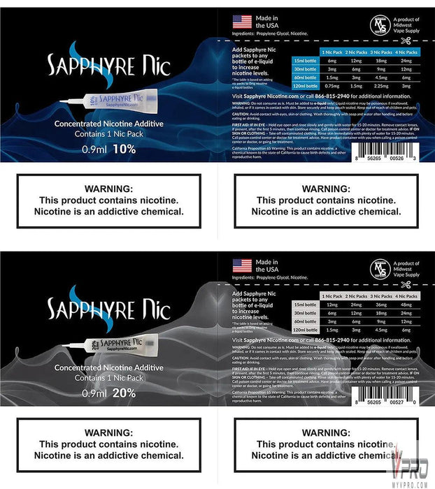 Sapphyre Nic 0.9mL Concentrated Nicotine Additive Sapphyre