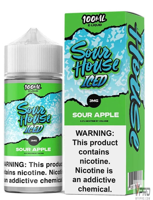 Sour Apple Iced - Sour House Iced E-Liquid 100mL Good Vibz