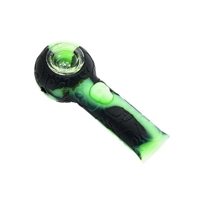 Stratus Silicone Skull Glow In The Dark Hand Pipe Spoon