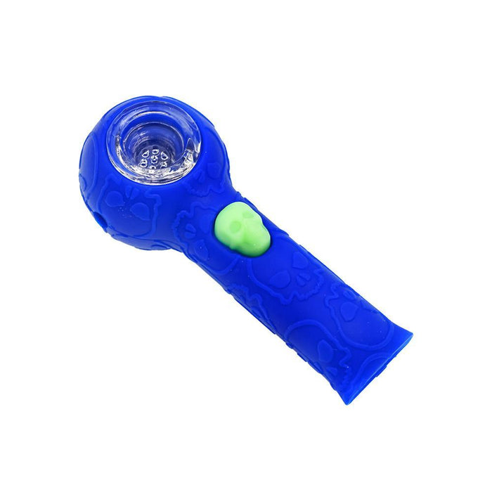 Stratus Silicone Skull Glow In The Dark Hand Pipe Spoon