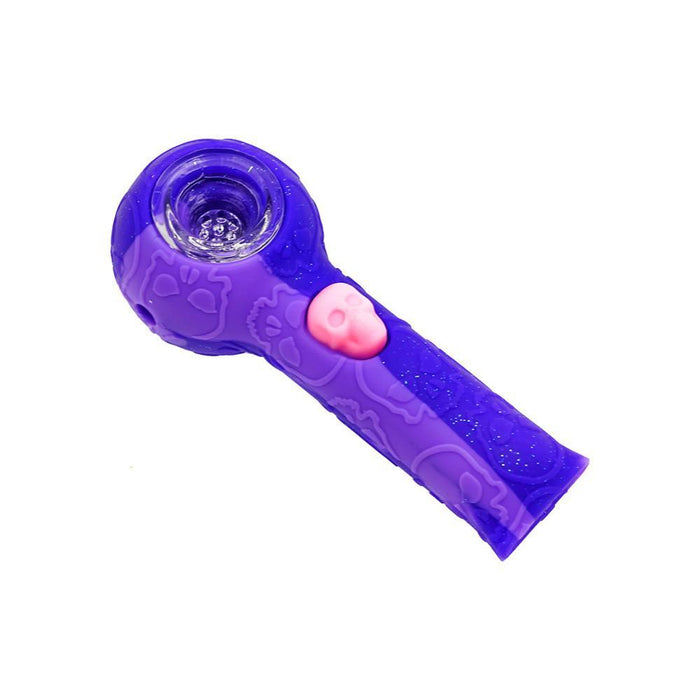 Stratus Silicone Skull Glow In The Dark Hand Pipe Spoon